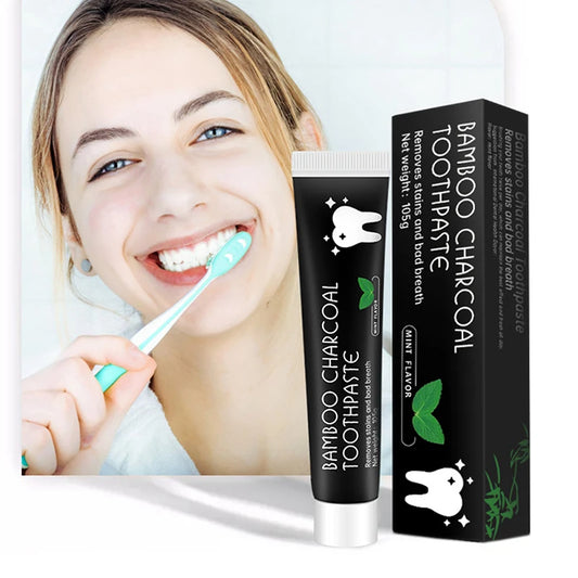 105g Black Toothpaste Bamboo Charcoal Mint Flavor Oral Hygiene Cleaning Remove Tooth Stains Teeth Whitening Teeth Cleaning